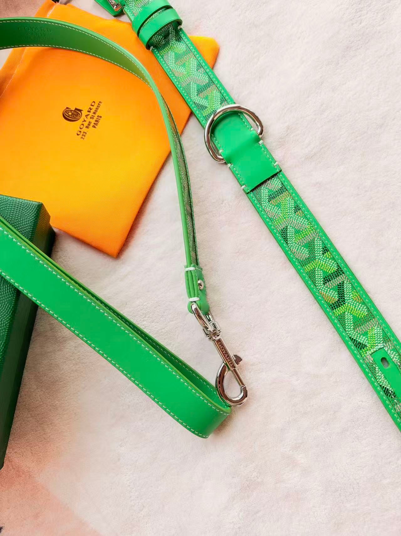 GOYARD DOG COLLAR AND LEASH 2.0