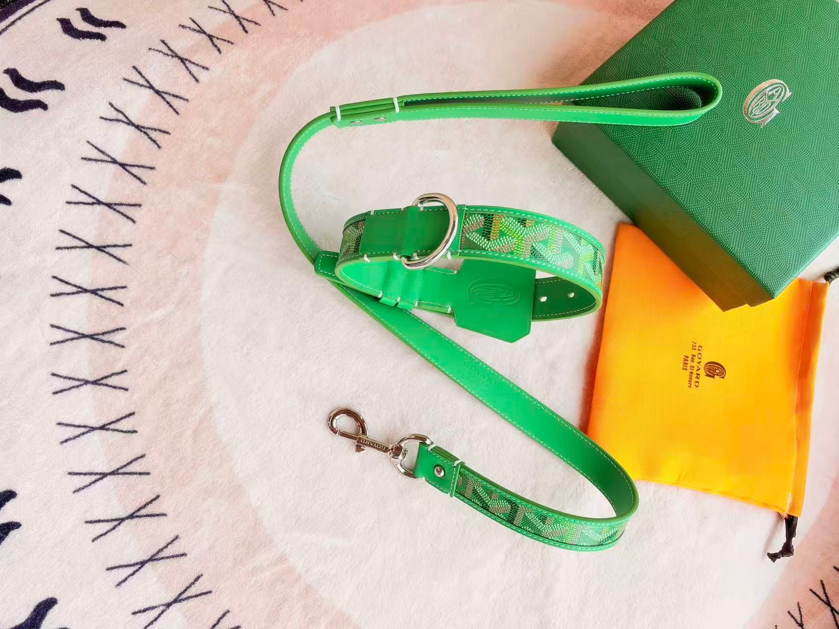 GOYARD DOG COLLAR AND LEASH 2.0