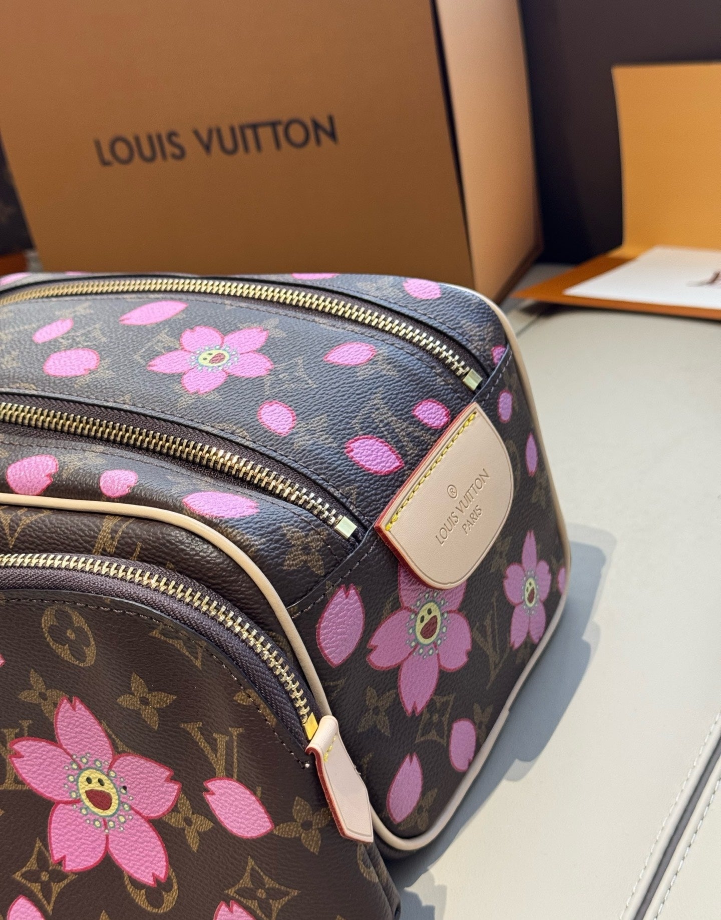 CUSTOM LV VANITY POUCH SET (SAKURA)