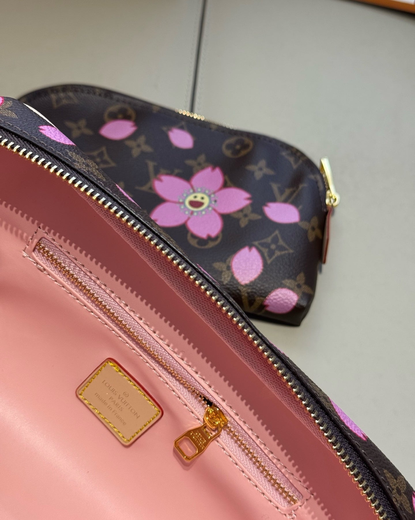 CUSTOM LV VANITY POUCH SET (SAKURA)