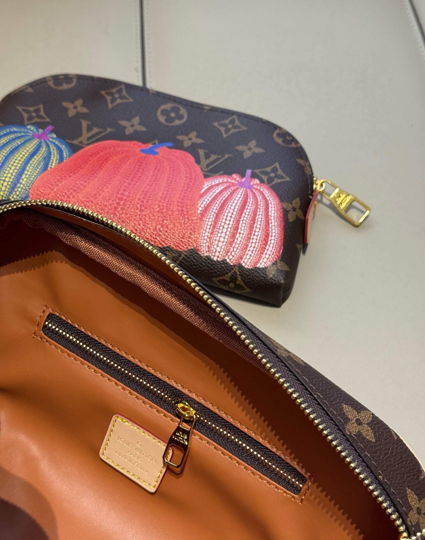 CUSTOM LV VANITY POUCH SET (YAYOI PUMPKIN)