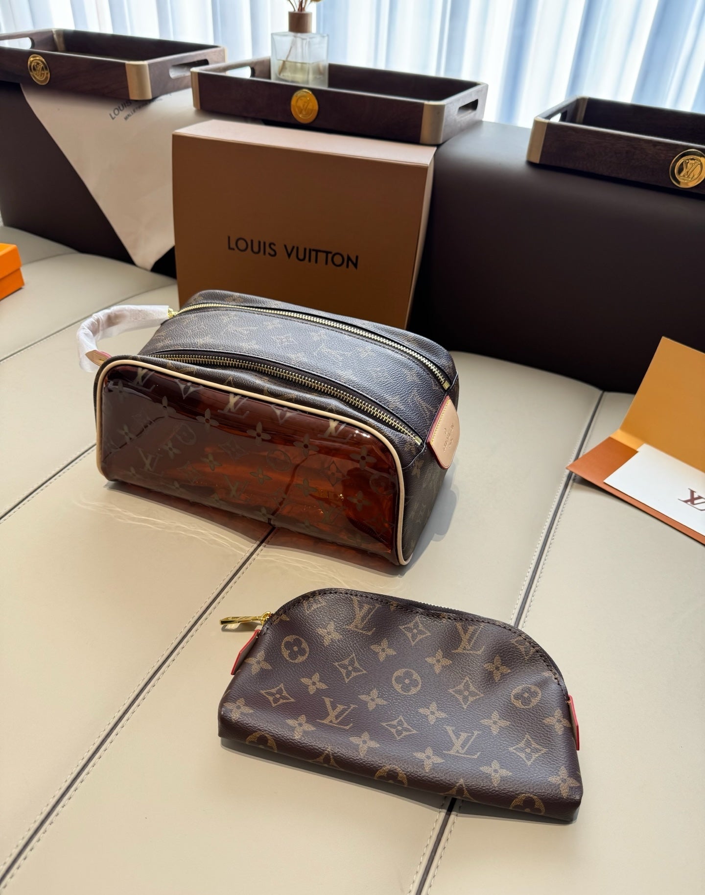 CUSTOM LV VANITY POUCH SET (VINYL)