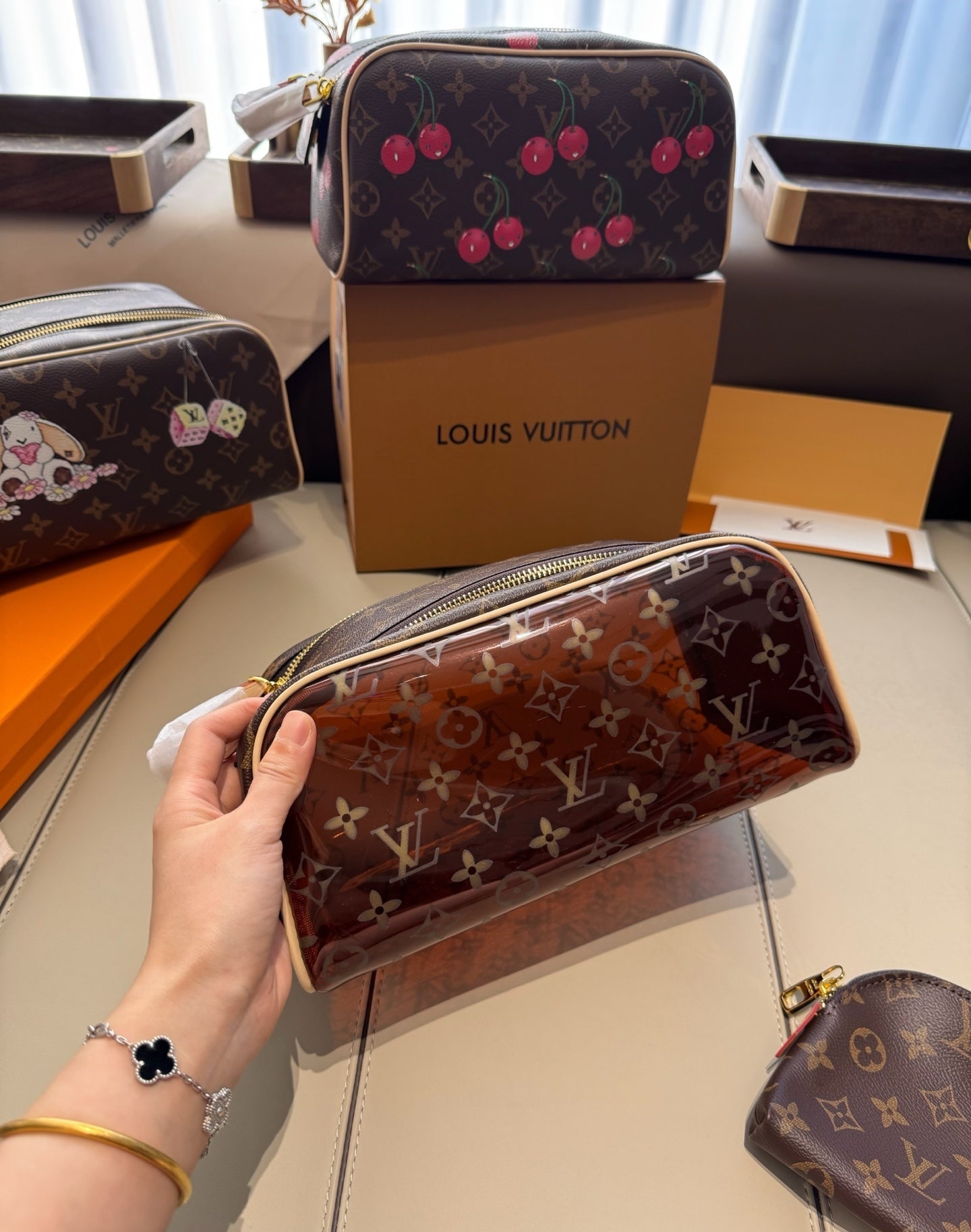 CUSTOM LV VANITY POUCH SET (VINYL)
