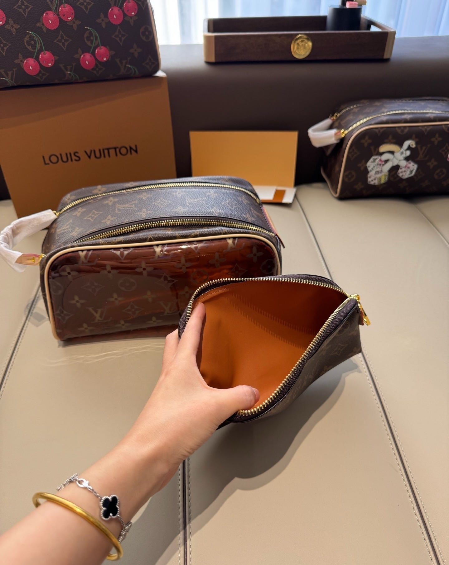 CUSTOM LV VANITY POUCH SET (VINYL)