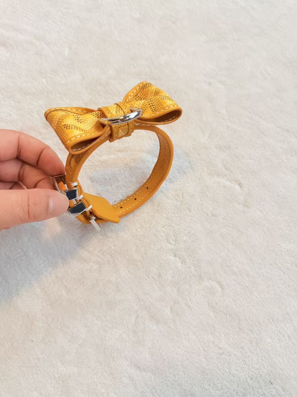 GOYARD DOG COLLAR AND LEASH (BOWTIE)