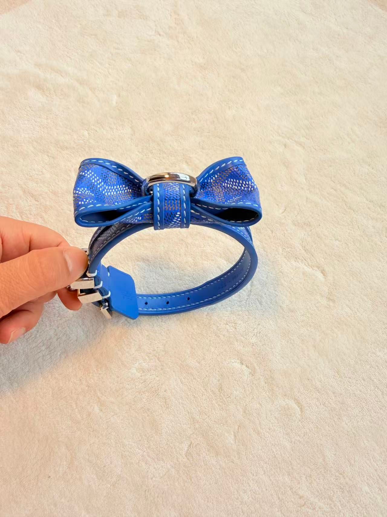 GOYARD DOG COLLAR AND LEASH (BOWTIE)