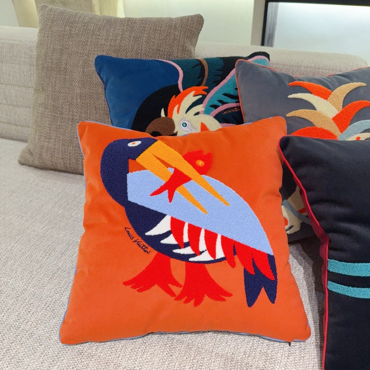 CUSTOM LV ANIMALI PELICAN PILLOW