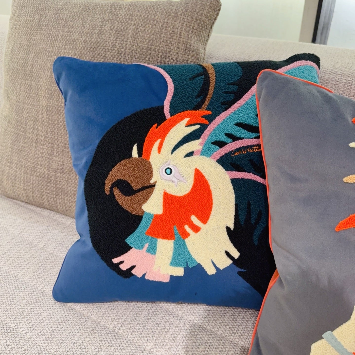CUSTOM LV ANIMALI PARROT PILLOW