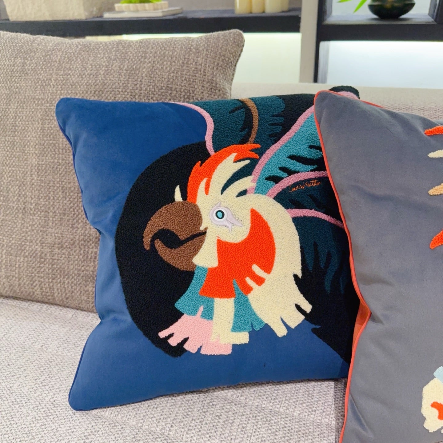 CUSTOM LV ANIMALI PARROT PILLOW