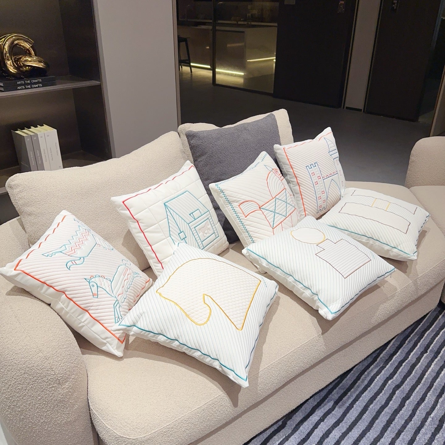 HERMES WOOL CASTLE PILLOW