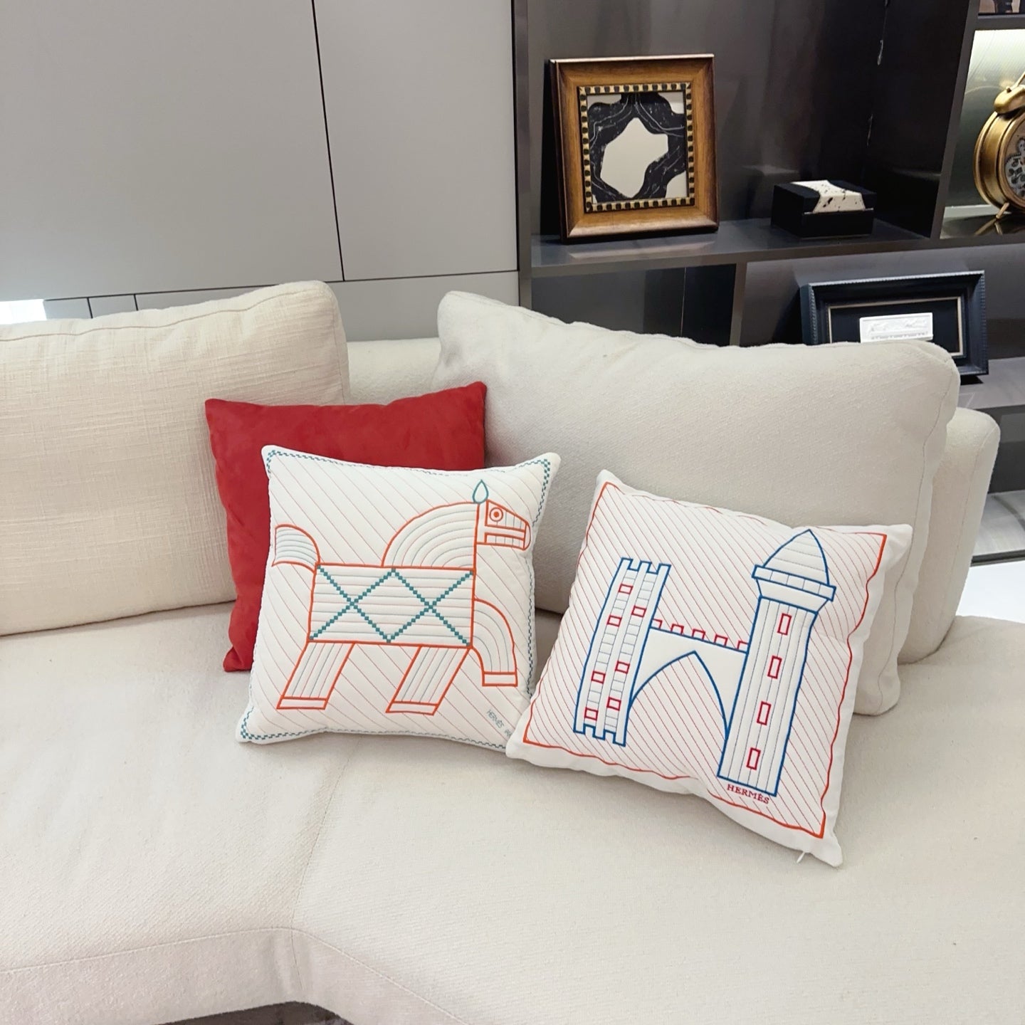 HERMES WOOL CASTLE PILLOW