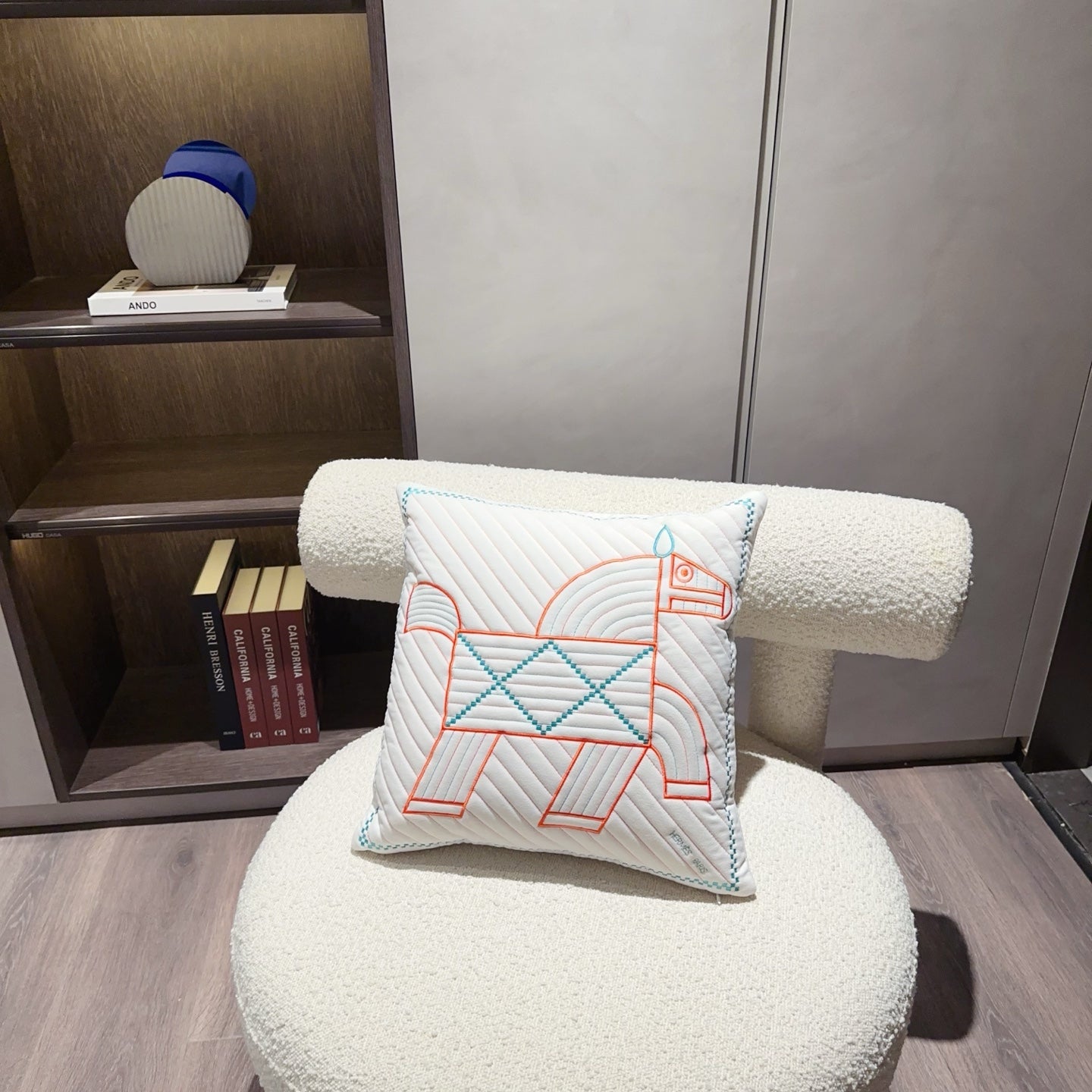 HERMES WOOL ANIMAUX NATTES PILLOW
