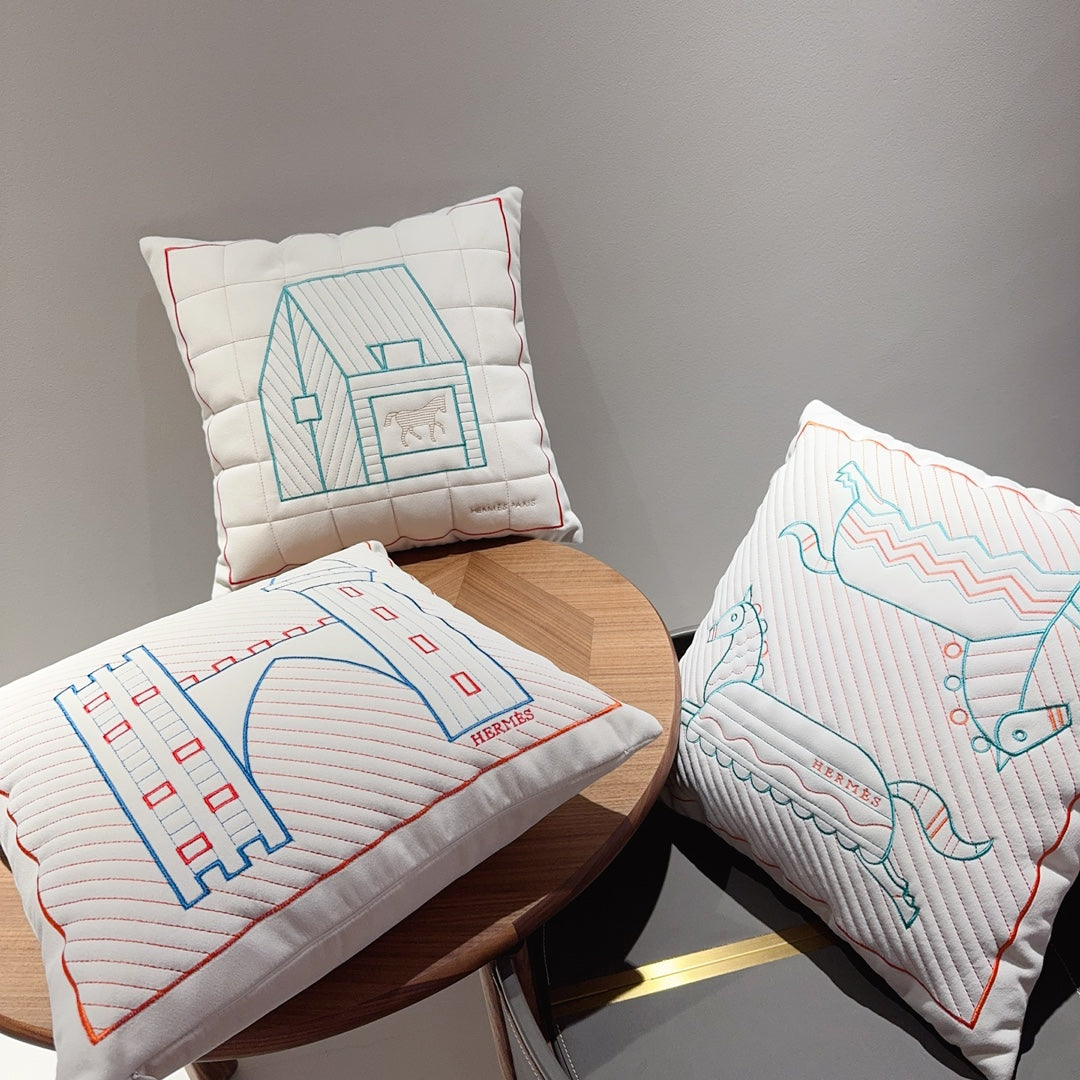 HERMES WOOL CASTLE PILLOW