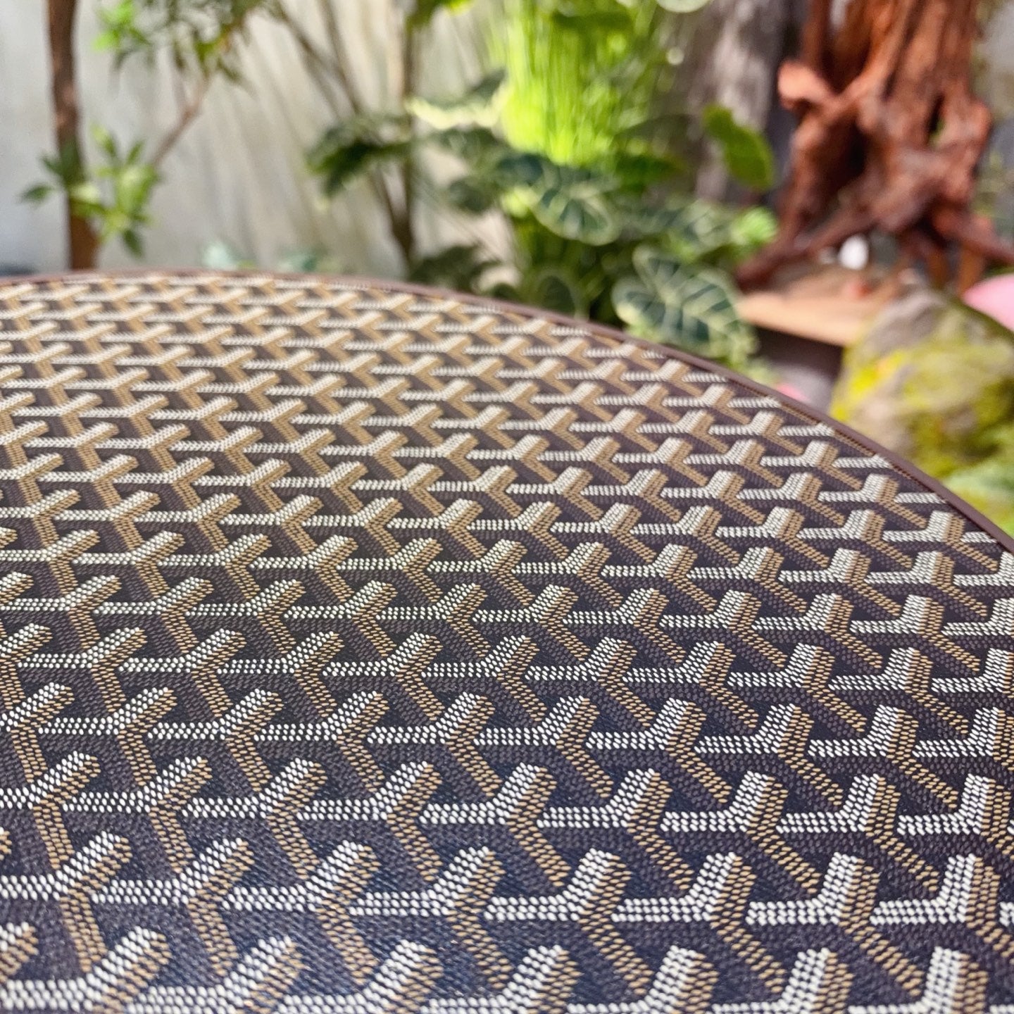 CUSTOM GOYARD FOLDING ROUND TABLE