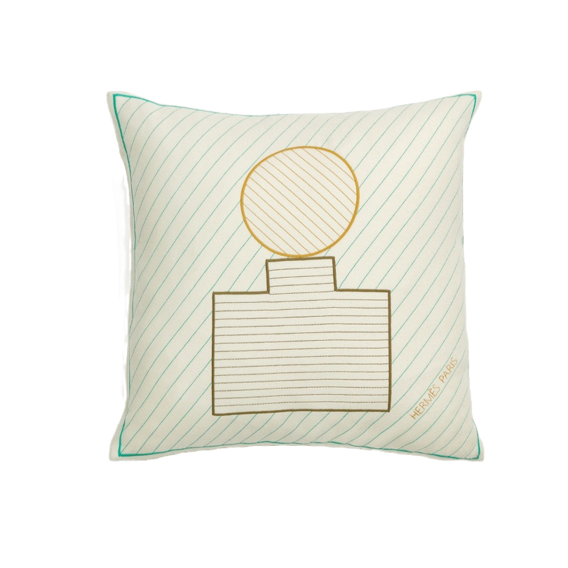 HERMES WOOL BLOCKS PILLOW