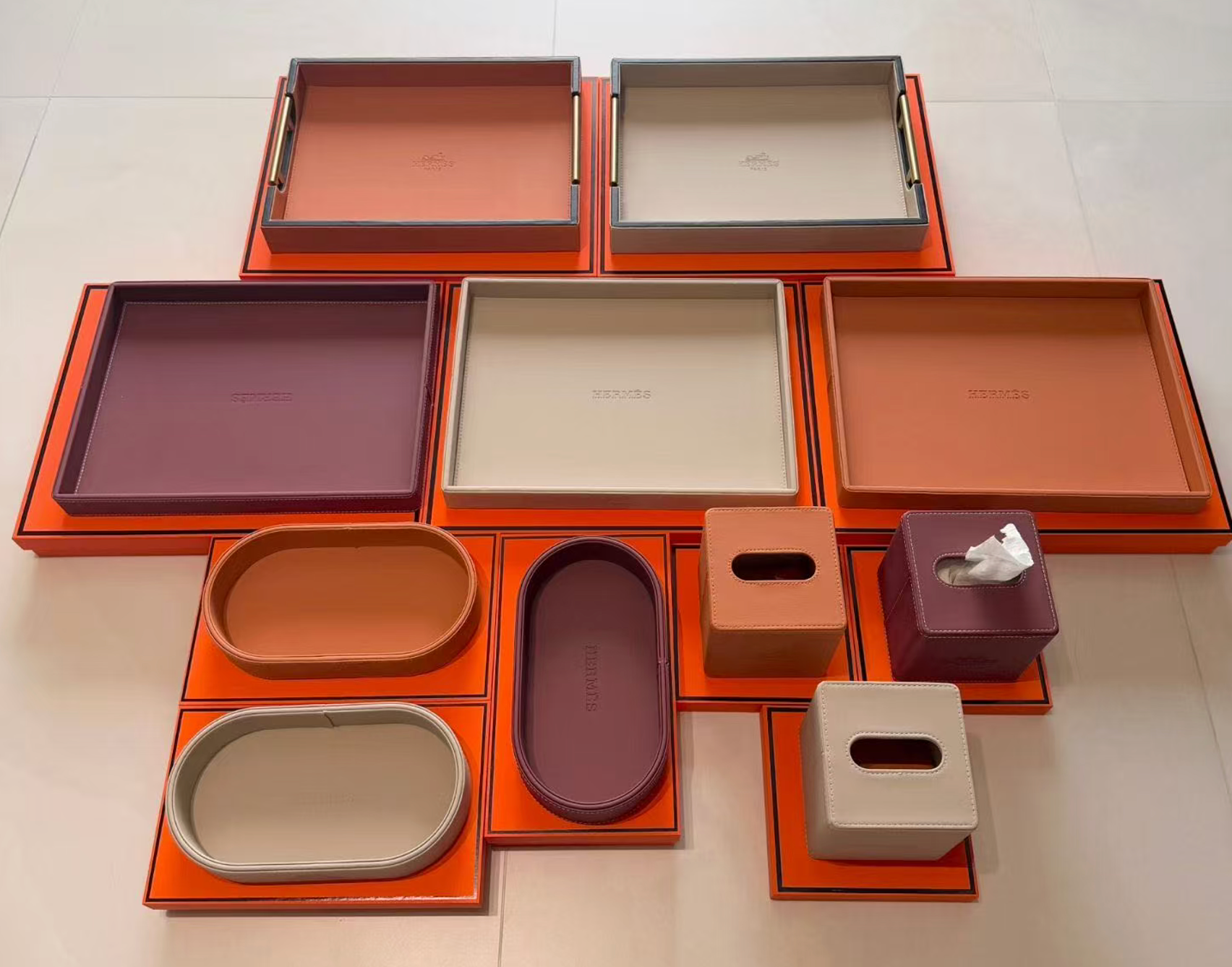 HERMES SQUARE TISSUE BOX COVER