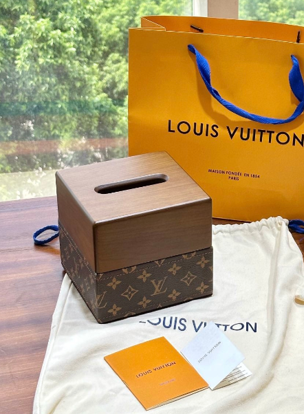 CUSTOM LV WOOD TISSUE BOX COVER