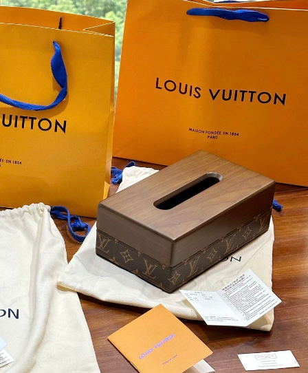 CUSTOM LV WOOD TISSUE BOX COVER