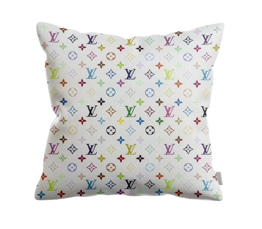 CUSTOM LV LEATHER PILLOW (MURAKAMI)