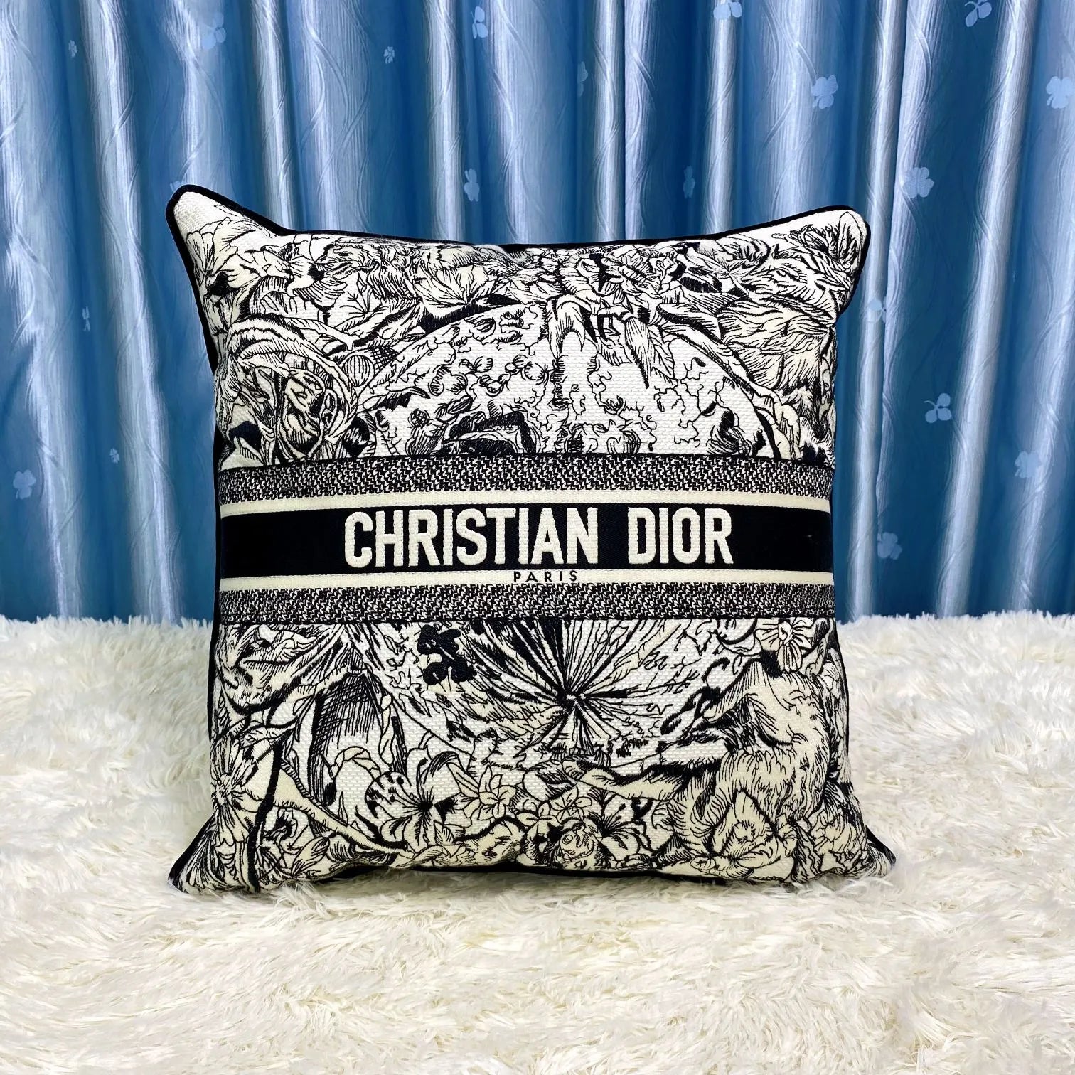 CHRISTIAN BLACK WORLD MOTIF PILLOW