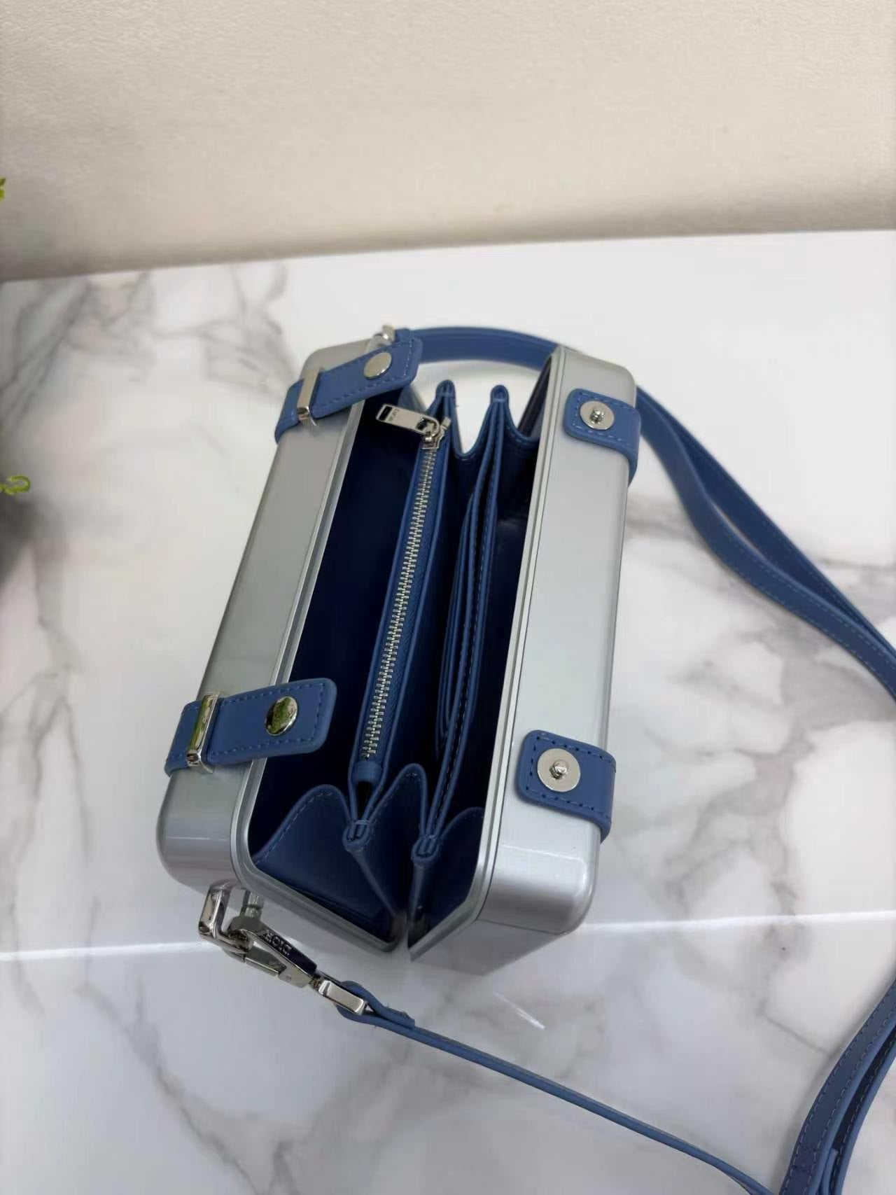 CHRISTIAN CROSS-BODY CLUTCH (BLUE)