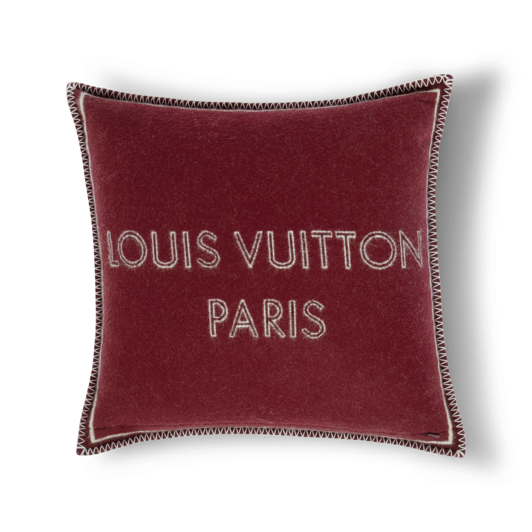 CUSTOM LV MONOGRAM SHADOW THROW PILLOW (MAROON)