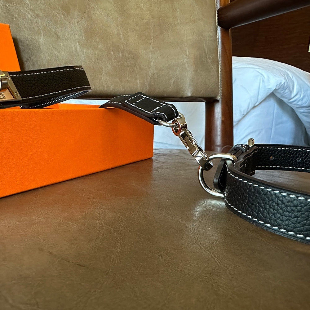 HERMES DOG COLLAR AND LEASH