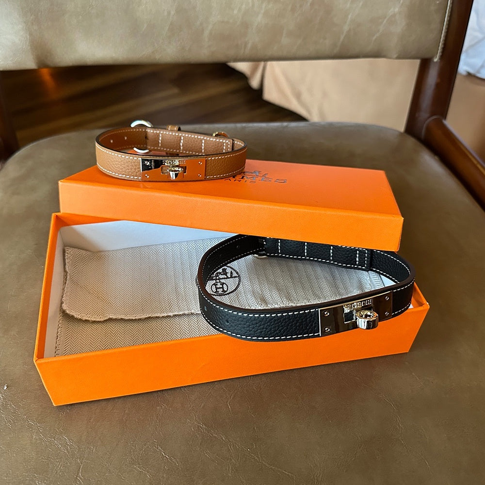 HERMES DOG COLLAR AND LEASH