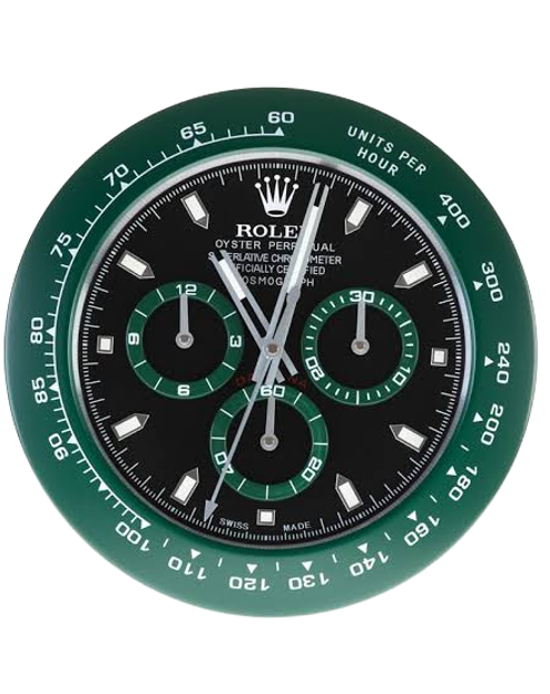 ROLEX DAYTONA GREEN WALL CLOCK