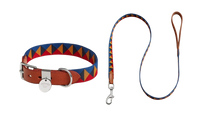 HERMES DOG COLLAR AND LEASH (TRIANGLES)