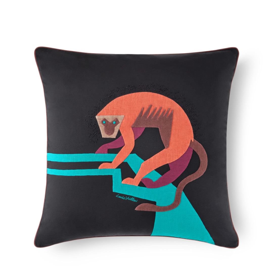 CUSTOM LV ANIMALI MONKEY PILLOW