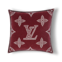 CUSTOM LV MONOGRAM SHADOW THROW PILLOW (MAROON)